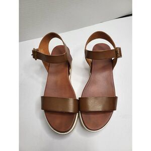 MIA Faustina Espadrille Platform Wedge Sandals Brown Women 8.5 Open toes Strappy
